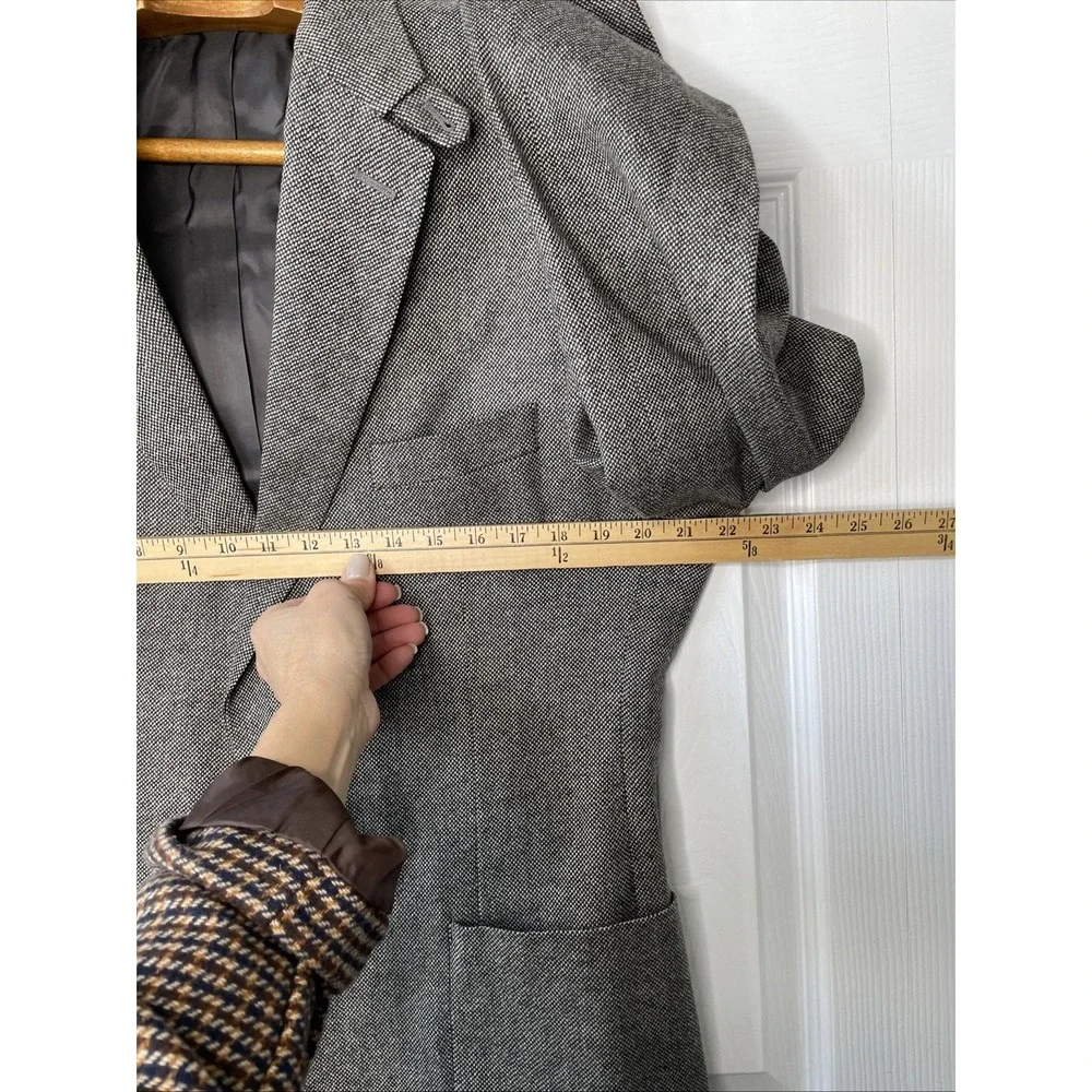 Michael Kors Men's Classic-Fit 100% Lambs Wool Sport Coat Jacket Black Plaid 44L